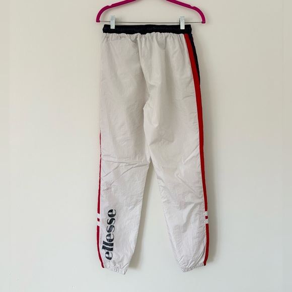 Ellesse Flogrida White Red Stripe Track Pants Joggers Size 8 - Picture 10 of 13